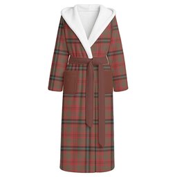 ScotsTee Shop Scottish Fulton 1999 Weathered Clan Crest Tartan Flannel Hooded Bathrobe