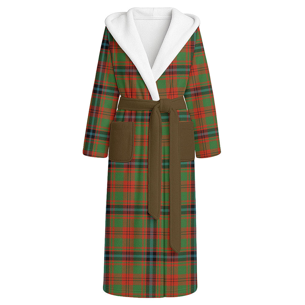 ScotsTee Shop Scottish Fulton 1999 Ancient Clan Crest Tartan Flannel Hooded Bathrobe