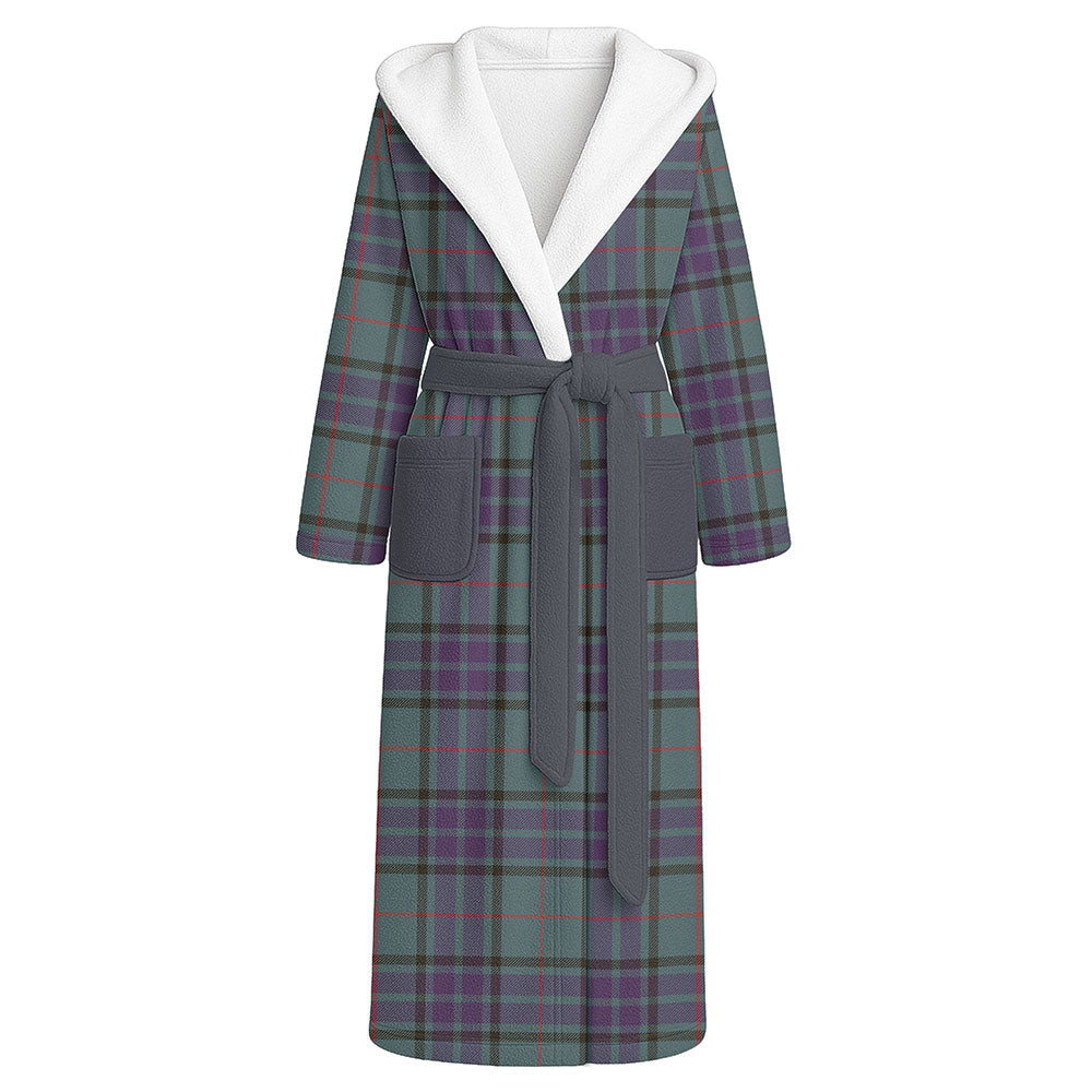 ScotsTee Shop Scottish Lauder Weathered Clan Crest Tartan Flannel Hooded Bathrobe