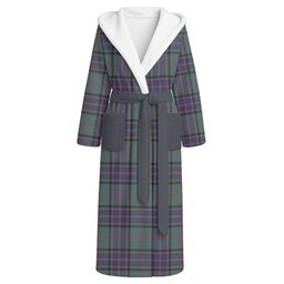 ScotsTee Shop Scottish Lauder Weathered Clan Crest Tartan Flannel Hooded Bathrobe