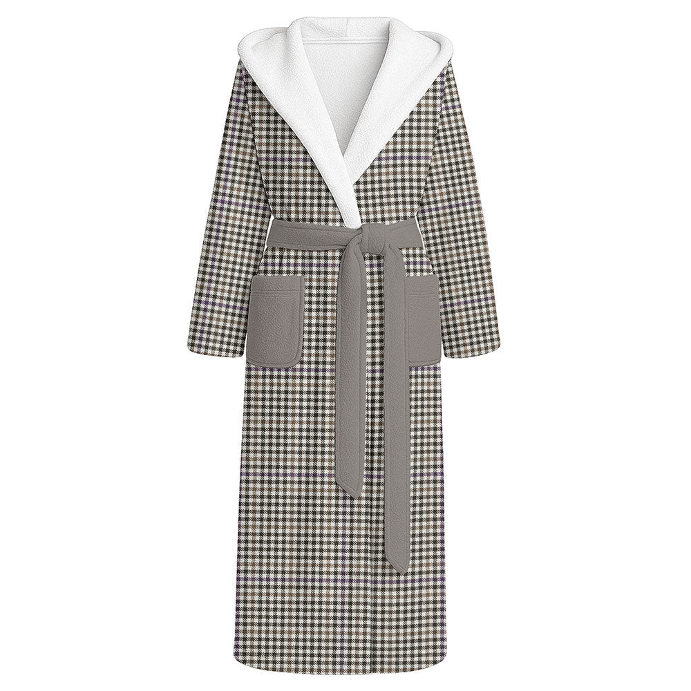 ScotsTee Shop Scottish Halliday (Holliday) Weathered Clan Crest Tartan Flannel Hooded Bathrobe
