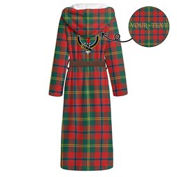 ScotsTee Shop Scottish Hutcheson Modern Clan Crest Tartan Flannel Hooded Bathrobe