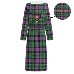 ScotsTee Shop Scottish Lennie Ancient Clan Crest Tartan Flannel Hooded Bathrobe