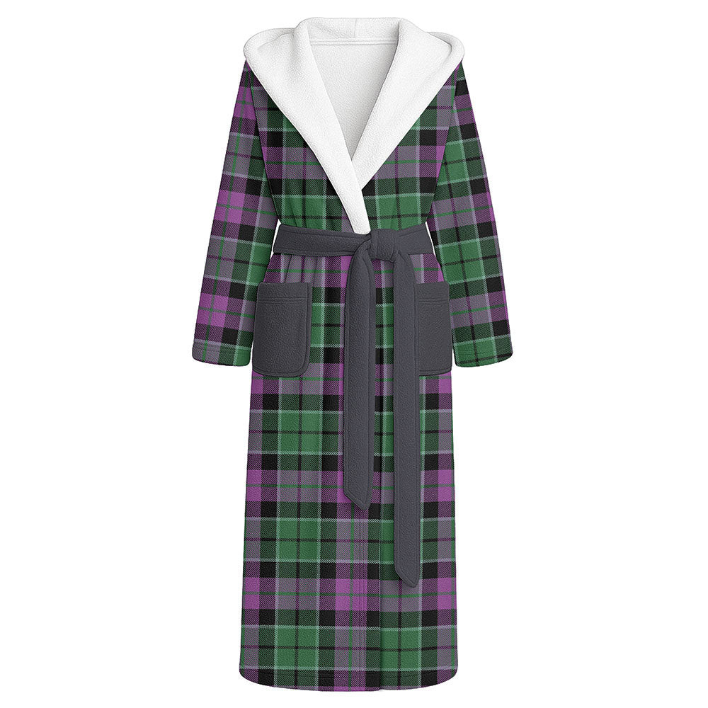 ScotsTee Shop Scottish Lennie Ancient Clan Crest Tartan Flannel Hooded Bathrobe