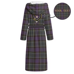 ScotsTee Shop Scottish Lennie Weathered Clan Crest Tartan Flannel Hooded Bathrobe