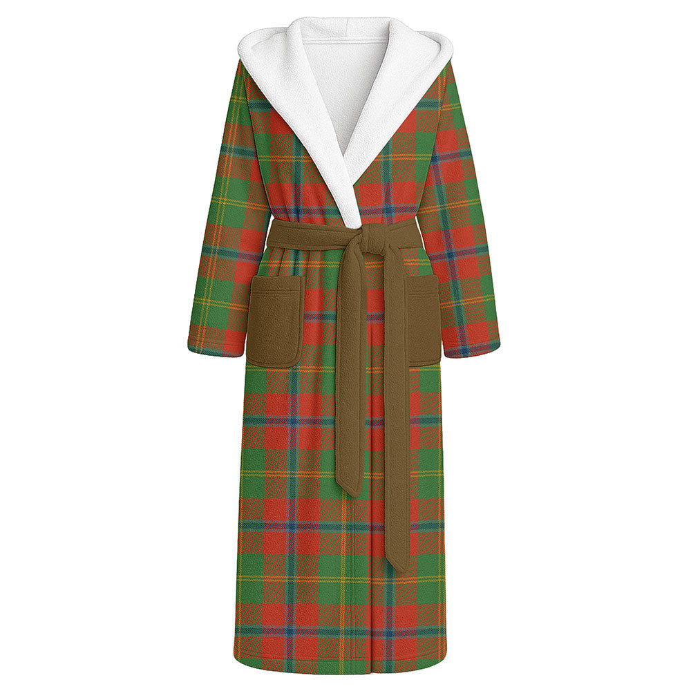 ScotsTee Shop Scottish Hutcheson Ancient Clan Crest Tartan Flannel Hooded Bathrobe