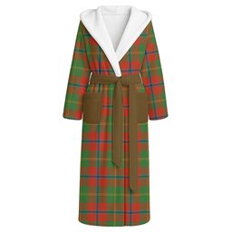 ScotsTee Shop Scottish Hutcheson Ancient Clan Crest Tartan Flannel Hooded Bathrobe