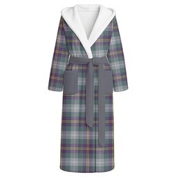 ScotsTee Shop Scottish Porteous Weathered Clan Crest Tartan Flannel Hooded Bathrobe