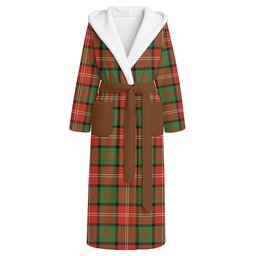 ScotsTee Shop Scottish Nisbet (Nisbit) Ancient Clan Crest Tartan Flannel Hooded Bathrobe