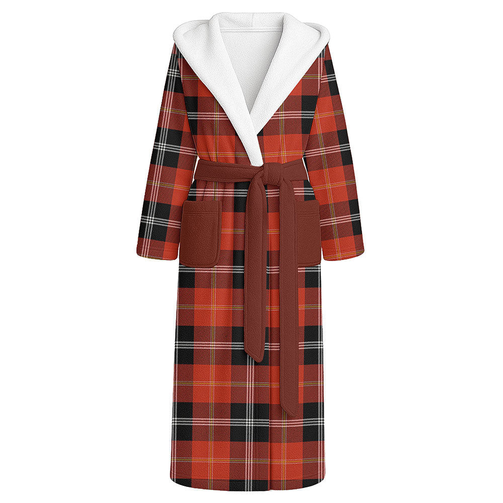 ScotsTee Shop Scottish Marjoribanks Ancient Clan Crest Tartan Flannel Hooded Bathrobe