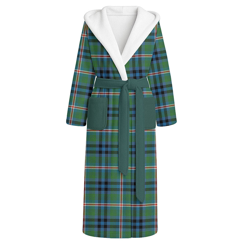 ScotsTee Shop Scottish Reid (Mill City) Ancient Clan Crest Tartan Flannel Hooded Bathrobe