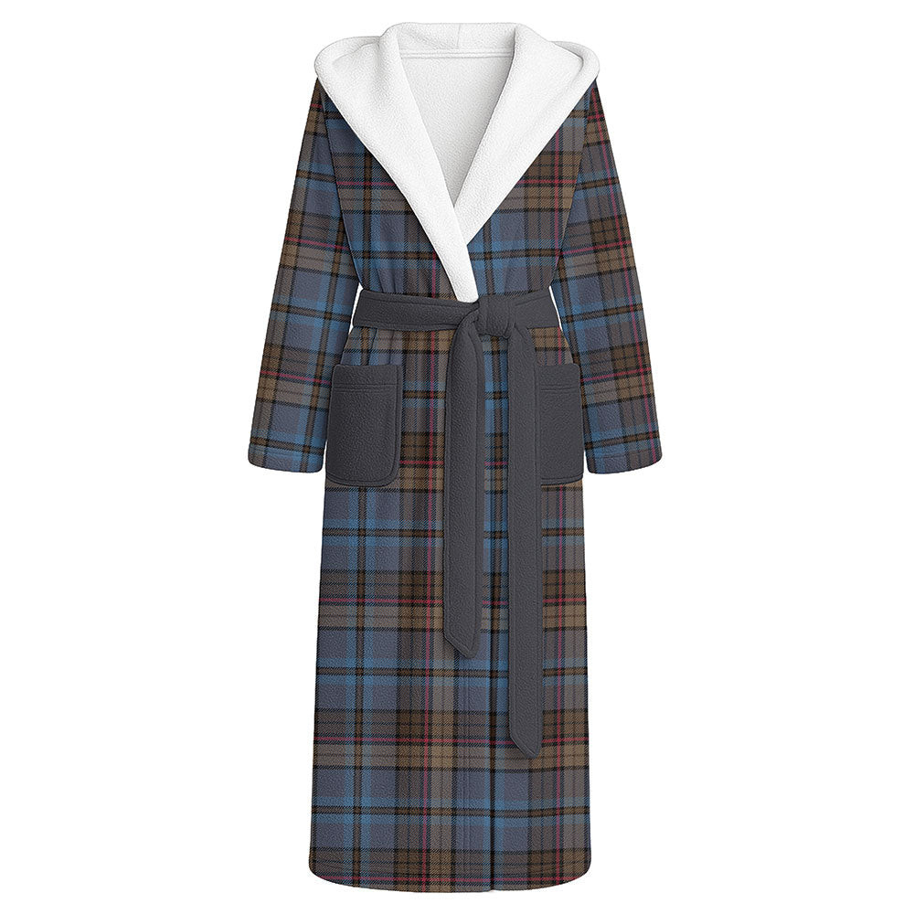 ScotsTee Shop Scottish Renton Modern Clan Crest Tartan Flannel Hooded Bathrobe