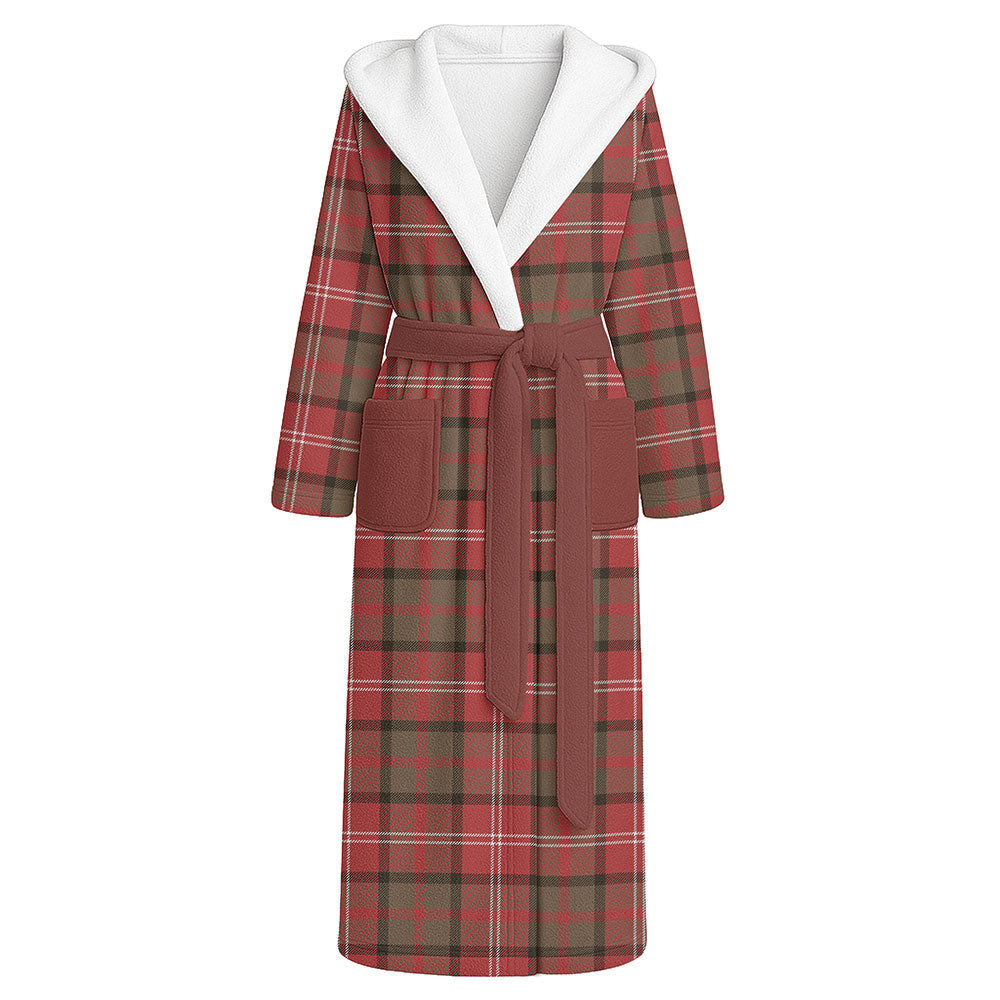 ScotsTee Shop Scottish Nisbet (Nisbit) Weathered Clan Crest Tartan Flannel Hooded Bathrobe