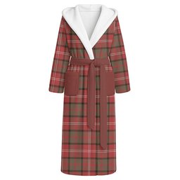 ScotsTee Shop Scottish Nisbet (Nisbit) Weathered Clan Crest Tartan Flannel Hooded Bathrobe