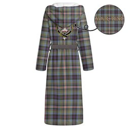 ScotsTee Shop Scottish Reid (Mill City) Weathered Clan Crest Tartan Flannel Hooded Bathrobe
