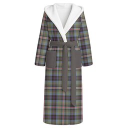 ScotsTee Shop Scottish Reid (Mill City) Weathered Clan Crest Tartan Flannel Hooded Bathrobe