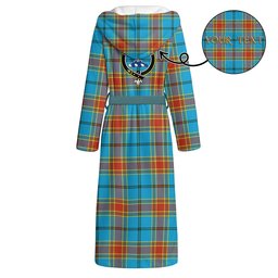 ScotsTee Shop Scottish Traill (Trayle) Weathered Clan Crest Tartan Flannel Hooded Bathrobe