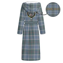 ScotsTee Shop Scottish Thorburn (Thurburn) Weathered Clan Crest Tartan Flannel Hooded Bathrobe