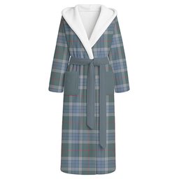 ScotsTee Shop Scottish Thorburn (Thurburn) Weathered Clan Crest Tartan Flannel Hooded Bathrobe