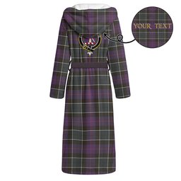 ScotsTee Shop Scottish Syme Weathered Clan Crest Tartan Flannel Hooded Bathrobe