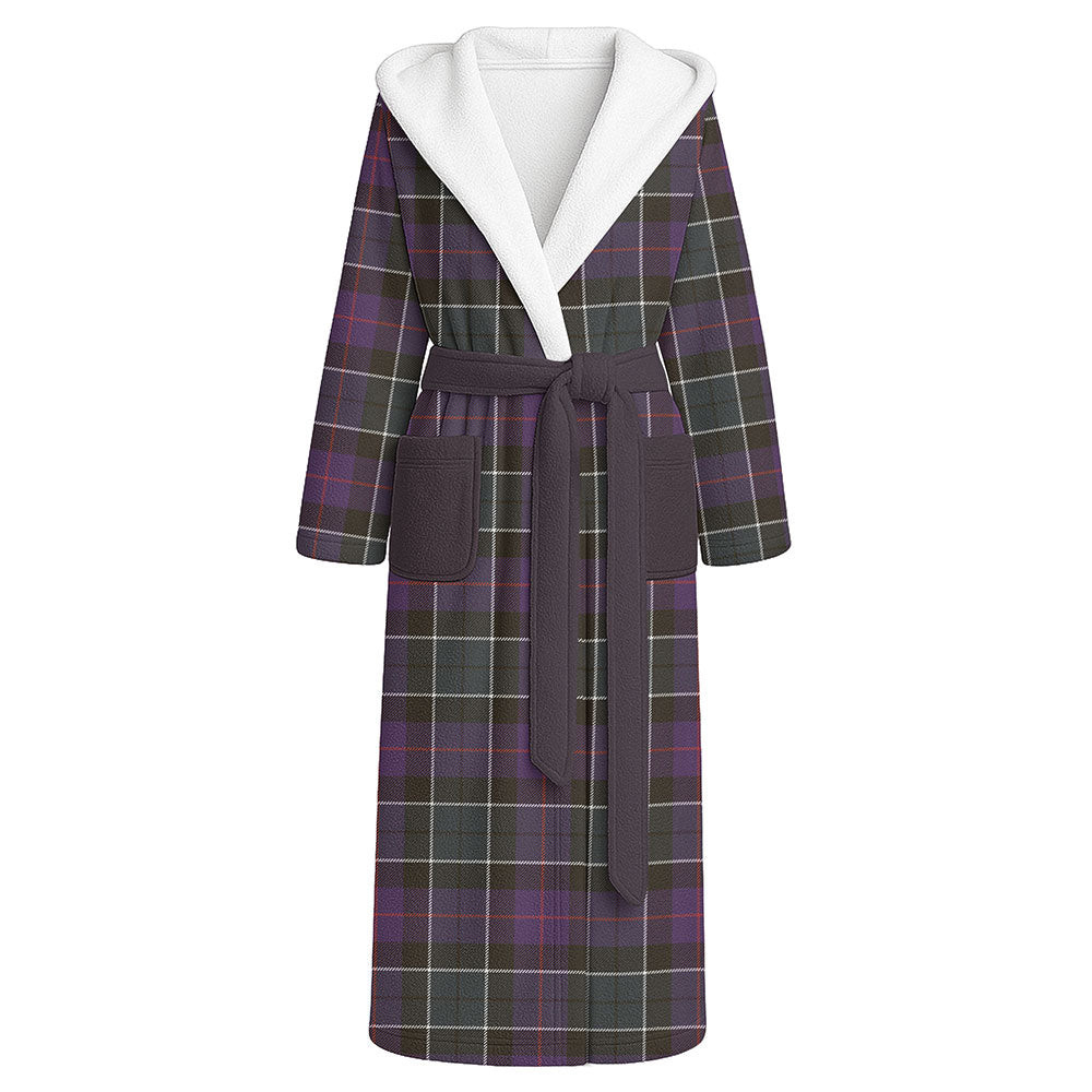 ScotsTee Shop Scottish Syme Weathered Clan Crest Tartan Flannel Hooded Bathrobe