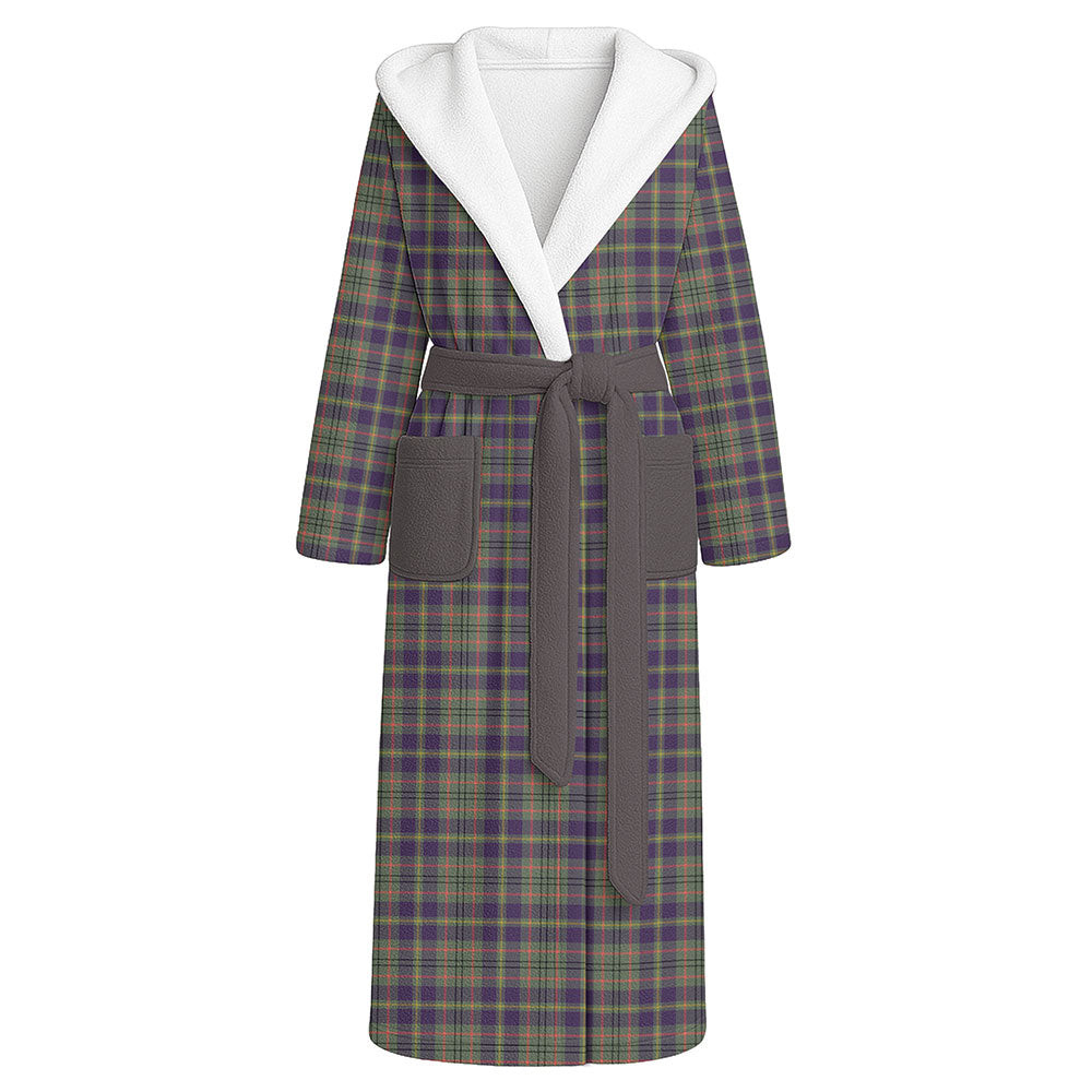 ScotsTee Shop Scottish Tailyour Weathered Clan Crest Tartan Flannel Hooded Bathrobe