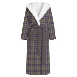 ScotsTee Shop Scottish Tailyour Weathered Clan Crest Tartan Flannel Hooded Bathrobe