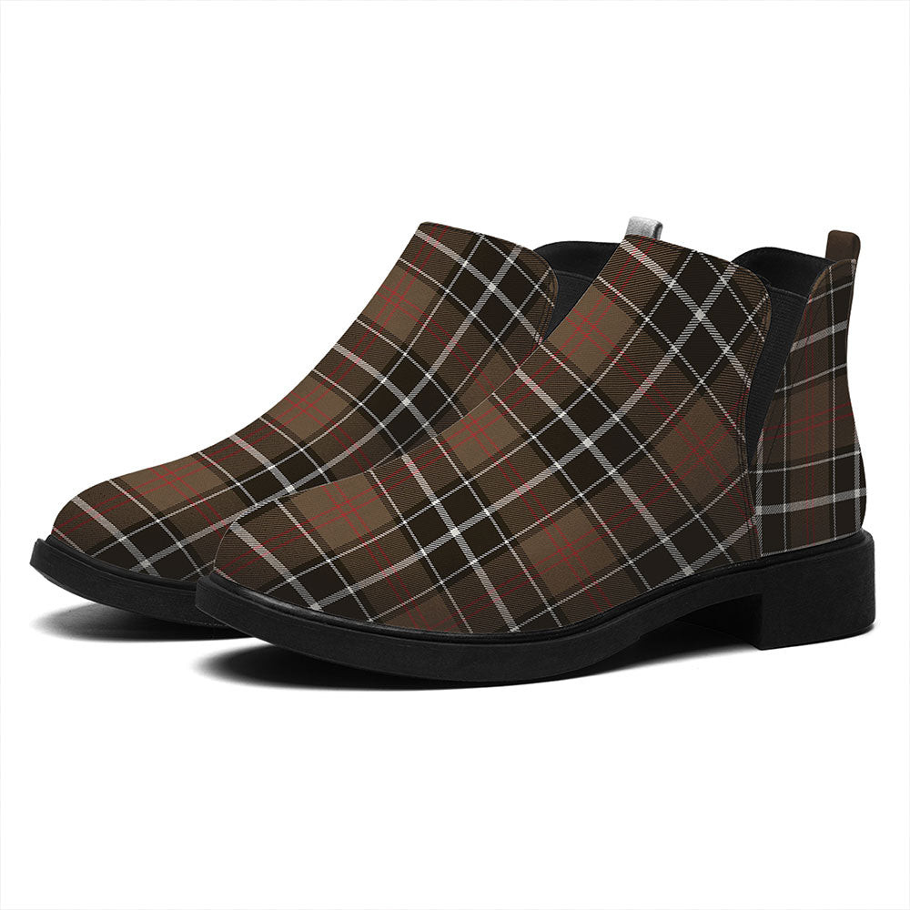 ScotsTee Shop Scottish Cleghorn Weathered Tartan Flat Ankle Boots Chunky Low Heel