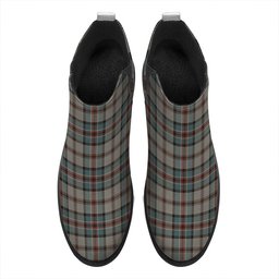 ScotsTee Shop Scottish Dinwoodie Weathered Tartan Flat Ankle Boots Chunky Low Heel