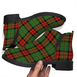 ScotsTee Shop Scottish Blackstock Hunting Ancient Tartan Flat Ankle Boots Chunky Low Heel