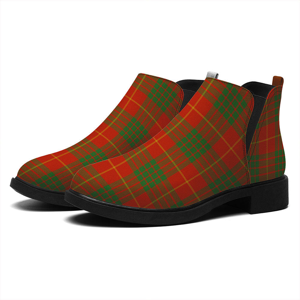 ScotsTee Shop Scottish Cameron Ancient Tartan Flat Ankle Boots Chunky Low Heel