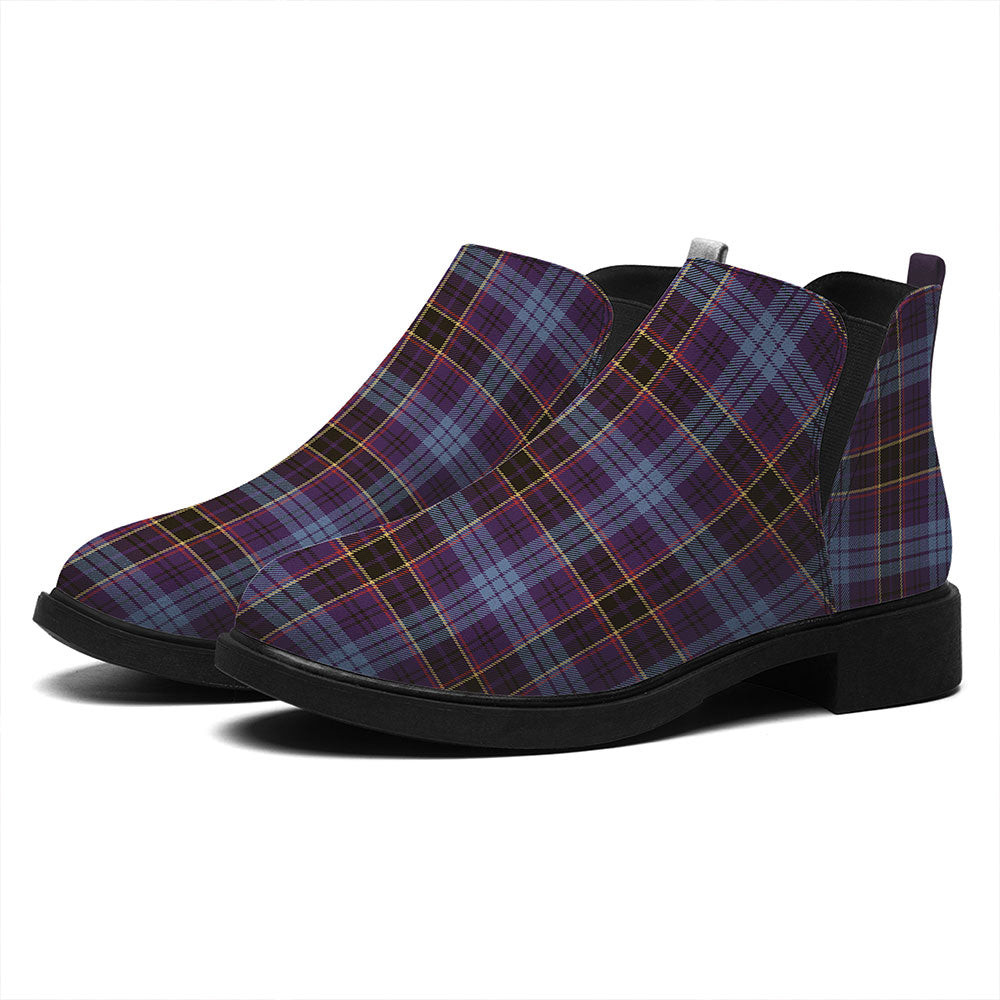 ScotsTee Shop Scottish Dempster Weathered Tartan Flat Ankle Boots Chunky Low Heel