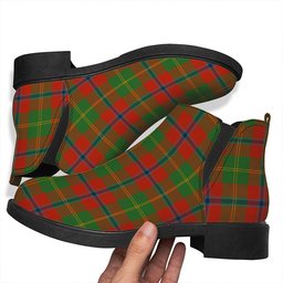 ScotsTee Shop Scottish Hutcheson Ancient Tartan Flat Ankle Boots Chunky Low Heel
