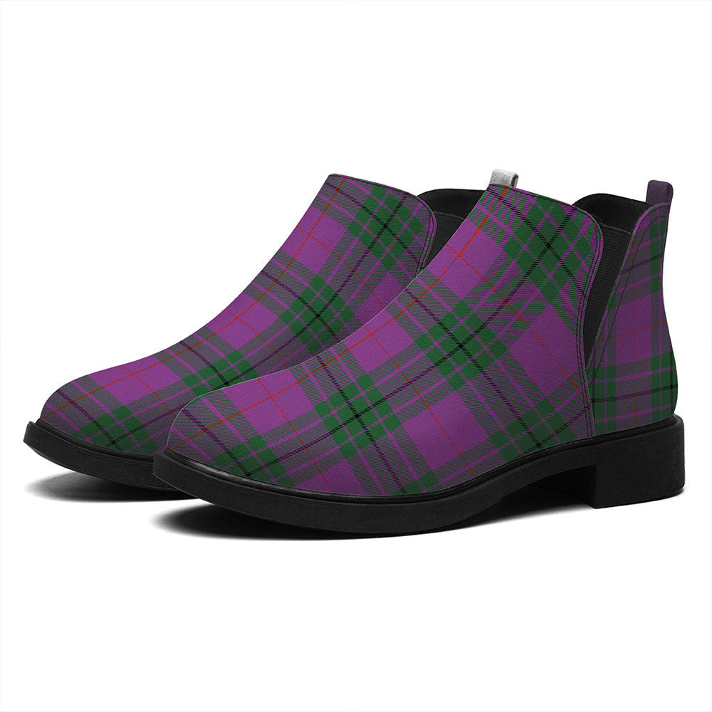 ScotsTee Shop Scottish Hutton Ancient Tartan Flat Ankle Boots Chunky Low Heel