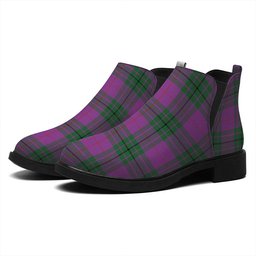 ScotsTee Shop Scottish Hutton Ancient Tartan Flat Ankle Boots Chunky Low Heel