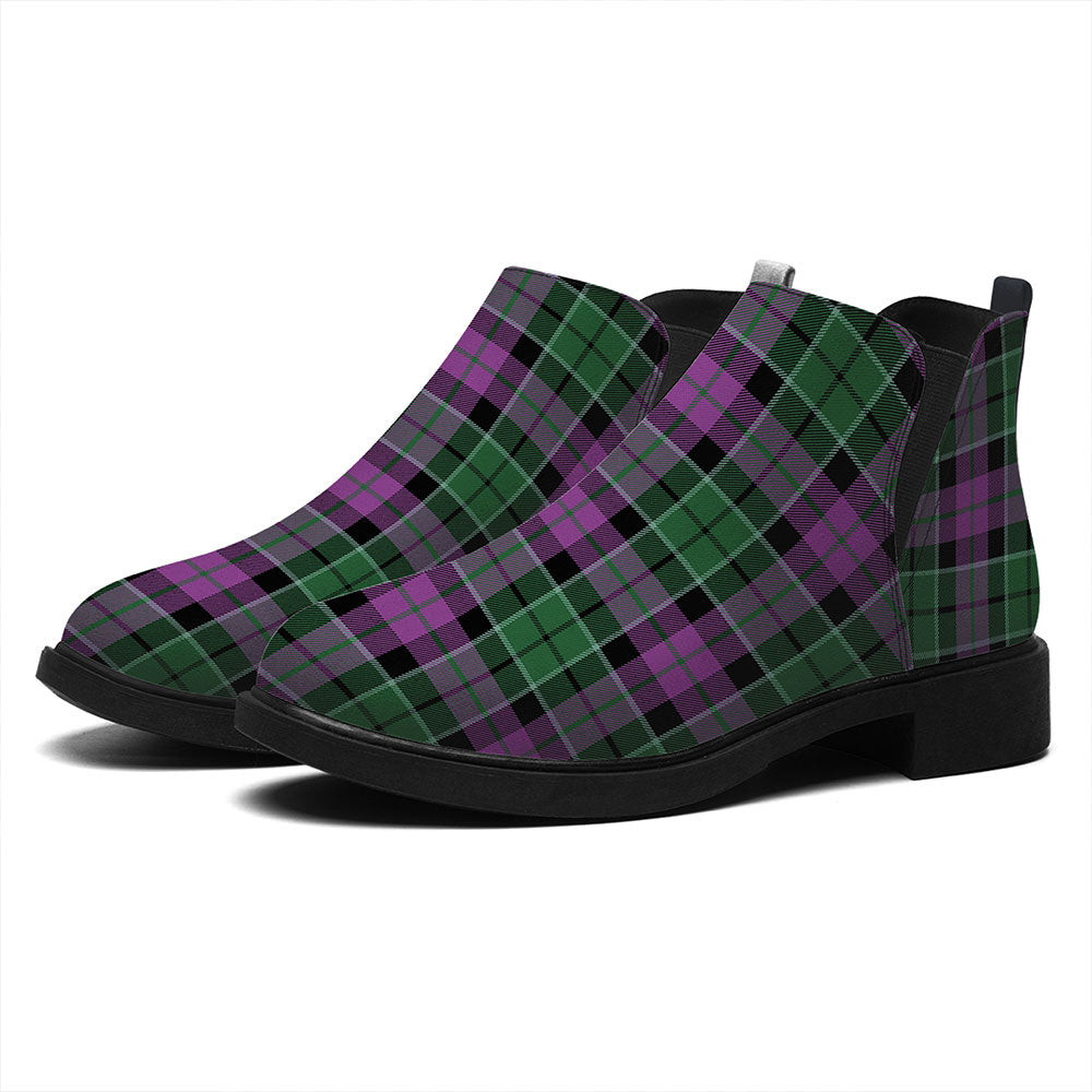 ScotsTee Shop Scottish Lennie Ancient Tartan Flat Ankle Boots Chunky Low Heel