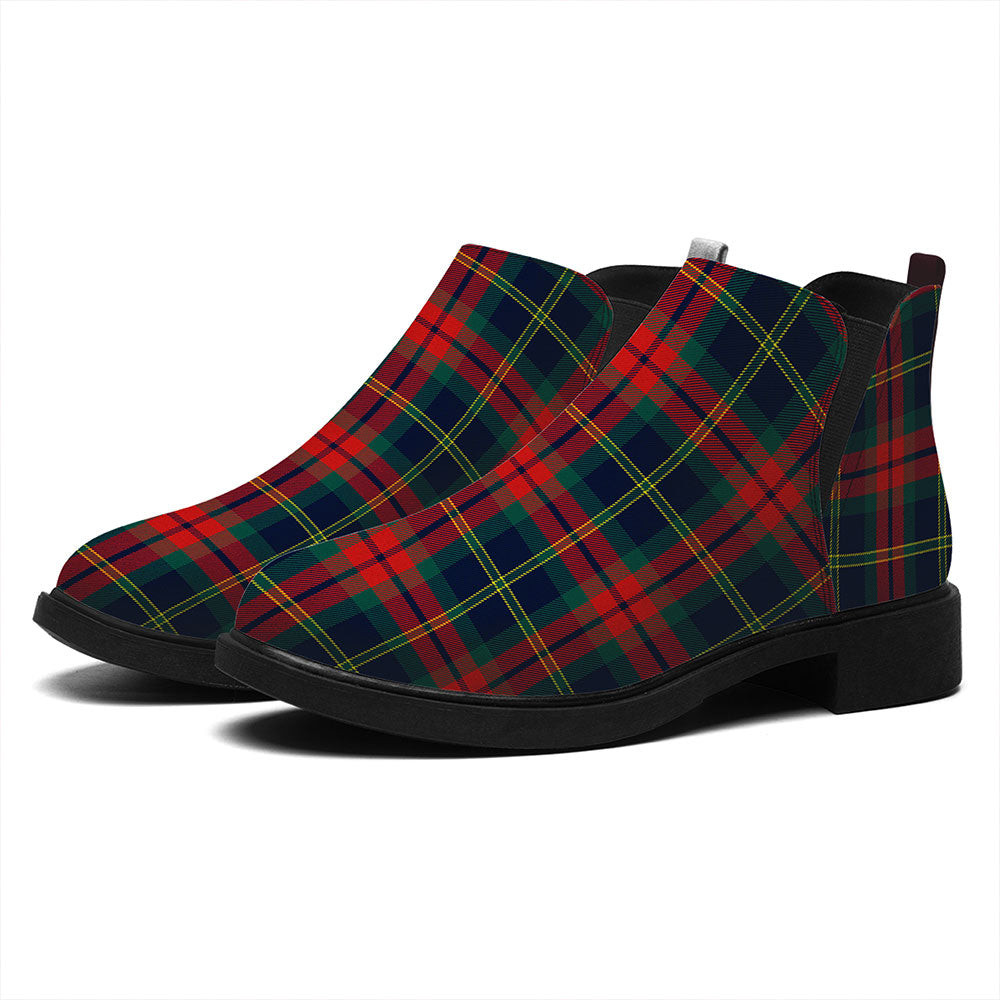 ScotsTee Shop Scottish Harvey Modern Tartan Flat Ankle Boots Chunky Low Heel