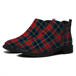 ScotsTee Shop Scottish Harvey Modern Tartan Flat Ankle Boots Chunky Low Heel