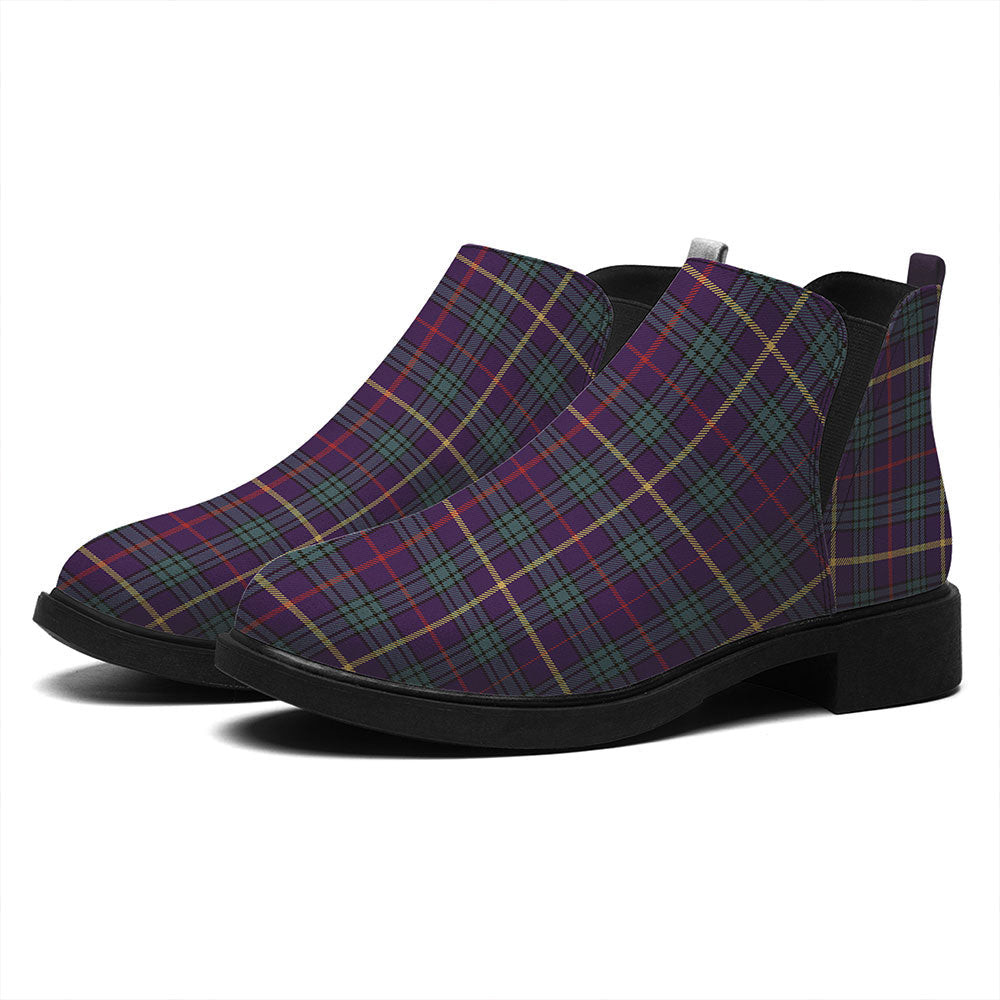 ScotsTee Shop Scottish MacAinsh Weathered Tartan Flat Ankle Boots Chunky Low Heel