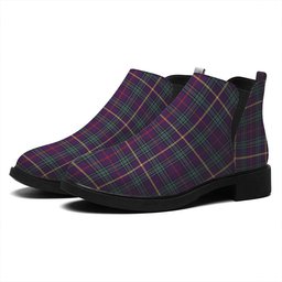 ScotsTee Shop Scottish MacAinsh Weathered Tartan Flat Ankle Boots Chunky Low Heel