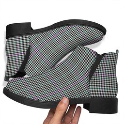 ScotsTee Shop Scottish Halliday (Holliday) Modern Tartan Flat Ankle Boots Chunky Low Heel