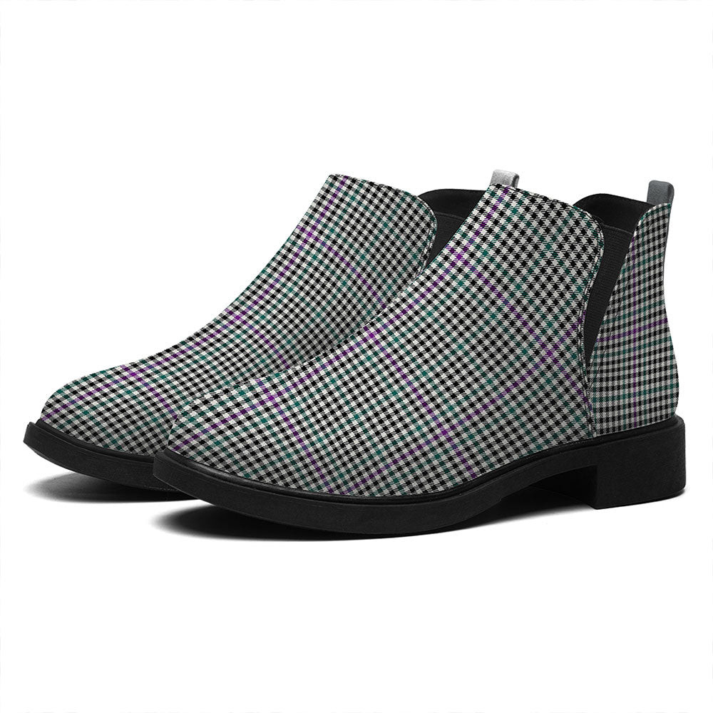 ScotsTee Shop Scottish Halliday (Holliday) Modern Tartan Flat Ankle Boots Chunky Low Heel