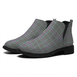 ScotsTee Shop Scottish Halliday (Holliday) Modern Tartan Flat Ankle Boots Chunky Low Heel