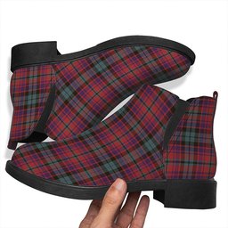 ScotsTee Shop Scottish MacInroy Weathered Tartan Flat Ankle Boots Chunky Low Heel