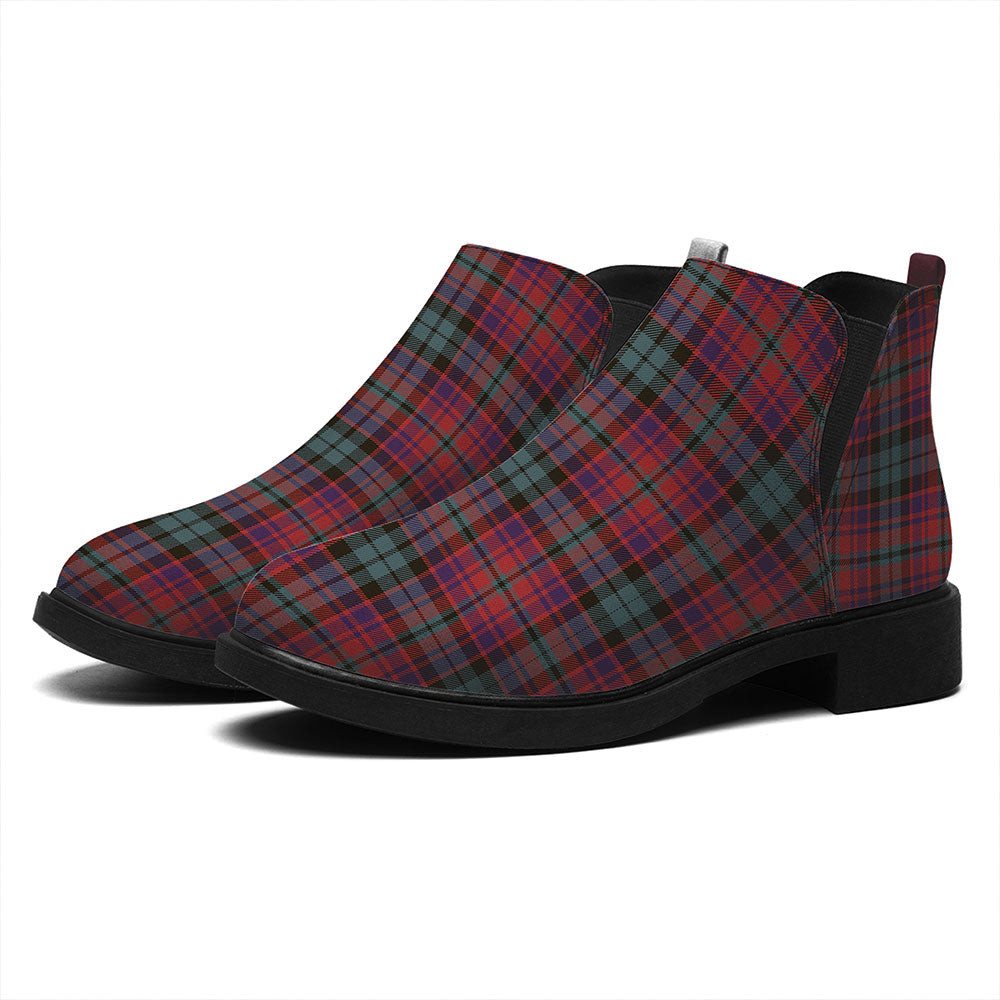 ScotsTee Shop Scottish MacInroy Weathered Tartan Flat Ankle Boots Chunky Low Heel