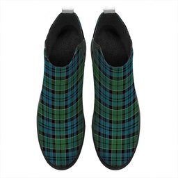ScotsTee Shop Scottish MacIsaac Ancient Tartan Flat Ankle Boots Chunky Low Heel