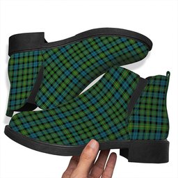 ScotsTee Shop Scottish MacBride Ancient Tartan Flat Ankle Boots Chunky Low Heel