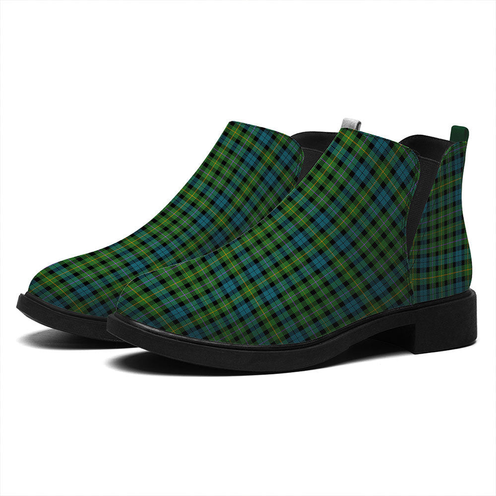 ScotsTee Shop Scottish MacBride Ancient Tartan Flat Ankle Boots Chunky Low Heel