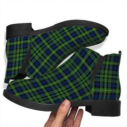 ScotsTee Shop Scottish MacBride Modern Tartan Flat Ankle Boots Chunky Low Heel