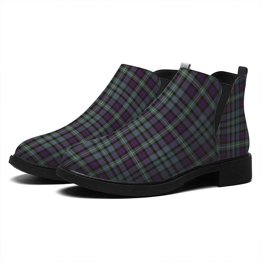 ScotsTee Shop Scottish MacBride Weathered Tartan Flat Ankle Boots Chunky Low Heel
